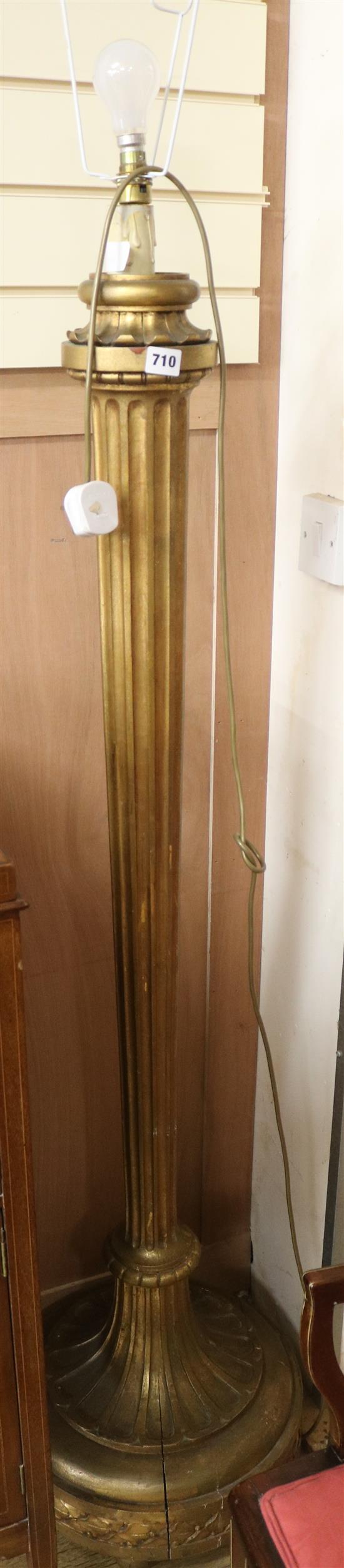 A gilt standard lamp, H.173cm